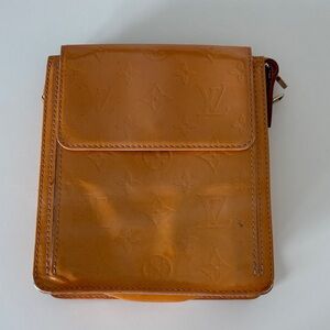 Louis Vuitton Vintage Yellow and Pink Leather Messenger Bag with strap hooks